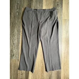 Kim Rogers Dress Pants‎ Women 20W Grey Straight Leg Flat Front Elastic Waist